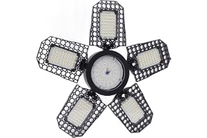 WINH LED -garage Taklampor, Tak LED -butiksljus 6000k Full Täckning Belysning 288 Lamppärlor 2994 Lysande Flöde med 6 Deformerbara Paneler för Källaren (Coolvit)