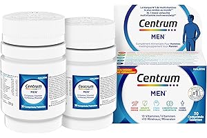 Centrum Men Multi Vitamines et Minéraux, 13 Vitamines et 10 Minéraux, Complément Alimentaire, pour Homme, lot de 2x30 Comprimés