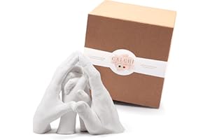 Calchi Italiani Kit Calco Mani Famiglia 4 Mani 3D – Stampi in Gesso & Alginato Made in Italy – Set Completo per 2-5 Persone – Ricordo e Regalo Originale per Natale, Anniversari, Matrimonio, Famiglia