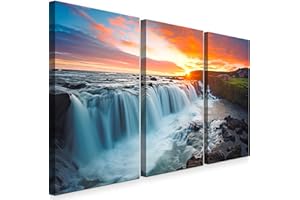 INTELIENZOS Cuadros Decoracion Salon • Modernos • Lienzos decorativos • 120cm • Grande 3 piezas • Islandia • Canvas • Decoracion Dormitorios • Comedor • Oficina • Pasillo (Islandia)