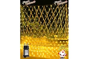 ‎JOYSING Joysing Lichternetz Außen 3x2m 204 LED Lichterkette Netz mit Stecker Timer, 8 Modi Lichterkettennetz Wasserdicht Weihnachtsbeleuchtung Außen Netz für Zimmer Hochzeit Zaunbüsche Weihnachten Deko