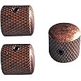 Guyker 3Pcs Guitar Knobs for 6mm Dia. Shaft Pots - Tone and Volume Control Potentiometer Knob Replacement for Electric Guitar or Precision Bass (Antique Bronze)