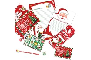 VEYLIN Letter to Santa Kit, 7PCS Letter to Santa Includes Letter, Envelopes, Door Hanger, Sticker Sheet and Pen