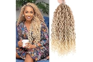 PORSMEER 6 opakowań kręconych sztuczne loki szydełkowe włosy dla kobiet, 18 cali szydełkowe włosy hippie loki, syntetyczne warkocze, przedłużanie włosów boho