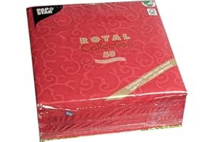 Papstar, 50 Servietten "ROYAL Collection" 1/4-Falz 40 cm x 40 cm bordeaux "Casali", #84880