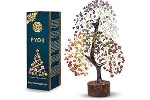 PYOR Chakra Tree, Crystals, Gifts For Women, Crystal Tree, Home Decor, Chakra Stones, Office Desk Decor, Birthday Gift for Women, Spiritual Decor, Money Tree, Healing Crystals, Hippie Decor