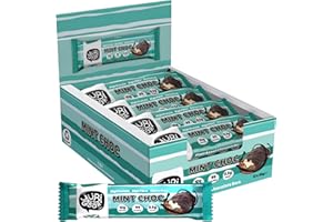 YUBI BAR Yubi Mint Choc - 12 Pack - Protein Bars - 99 Calories, High Protein, High Fibre, Low Sugar, Gluten Free and Dairy Free - Healthy Snacks/Nutrition Bar - Chocolate Bars - 420g