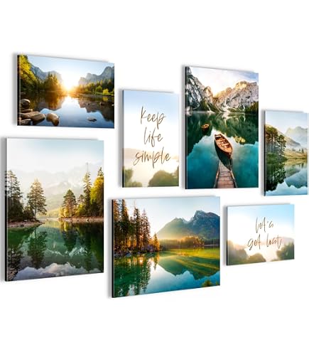 3 Posters Muraux Bohème Beige 30x40 Cm – Paysage Mer Plage Pampas, Décoration Zen Salon Chambre