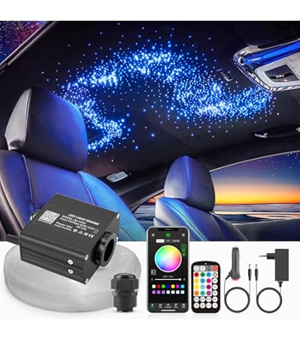 DEWEL Bluetooth 16W RGBW LED Fiber Optic Star Light Kit, 300 stuks x 0