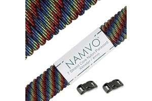 Namvo 550 Paracord Mil Spec Type III 7 strand parachute cord Total Length 100ft/30 Meters Spots/Stripes/Camouflage …