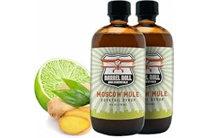 Barrel Roll Bar Essentials Cocktail Mixers - Moscow Mule Cocktail Mix - All-Natural Moscow Mule Drink Mix - USA Handcrafted Cocktail Syrups - Small Batch Cocktail Bitters w/ Real Cane Sugar - 2 x 8 Oz