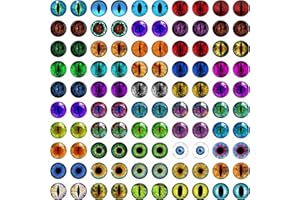 Misazy Occhi di vetro di animali,Occhi di animali artigianali,Occhi per Bambole di Vetro,100occhi da bambola occhi artigianali per bambole artigianali,bambole lavorate a maglia,occhi oblati di animali