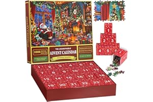 SAKMILU Puzzle Advent Calendar 2024 for Kids & Adults - 24 Days Christmas Countdown with 1008 Pieces Xmas Puzzles, Xmas Gift for Girls & Boys, and for Home Wall Decor