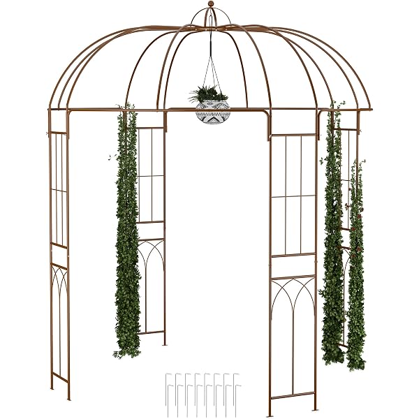 VEVOR Pergolato Da Giardino A Gabbia Per Uccelli, 2.4m X 1.6m, In Acciaio, Per Piante Rampicanti E Cerimonie