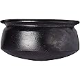 Clay Pots India Earthen Pot for Cooking/Clay cookware/Clay Pot for Cooking with lid on Gas/Terracotta Pot Small Size- Organic Natural Black-2 Liter