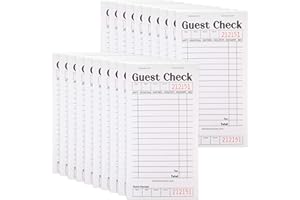 Stock Your Home Black+White Guest Check Books for Servers (20 Pack) Server Note Pads, Waiter Checkbook, Food Receipt Book, Restaurant Order Pad, Paper Checks, Waitress Accessories, 1000 Total Tickets
