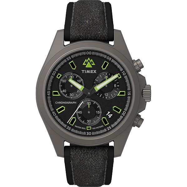 Timex Orologio da uomo Expedition North da 43 mm, cinturino in silicone nero in due pezzi, quadrante verde, cassa in titanio TW2V96400