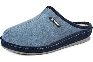 Schawos Filcowe kapcie dla mężczyzn, wysokiej jakości pantofle, Made in Germany, z anatomicznie ukształtowaną wkładką i aktywną amortyzacją pięty