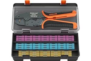 Connecteur bout à bout Kit pinces à sertir Jeu d'outils à sertir Connecteur de câble isolé pour câbles 0,5-6 mm² SOMELINE Lot de 100 cosses de cosses de câble