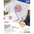 Avery Printable T-Shirt Transfers, For Use on Light Fabrics, Inkjet ...