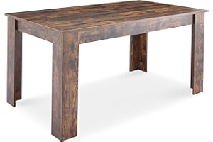 GENERIC Wooden Dining Table, Kitchen Table, 120 x 80cm Rutsic Table Top Rectangle Dining Tables, 4 Seater For Dining Room, Kitchen, Living Room, Furniture 120L x 80W x 75H cm