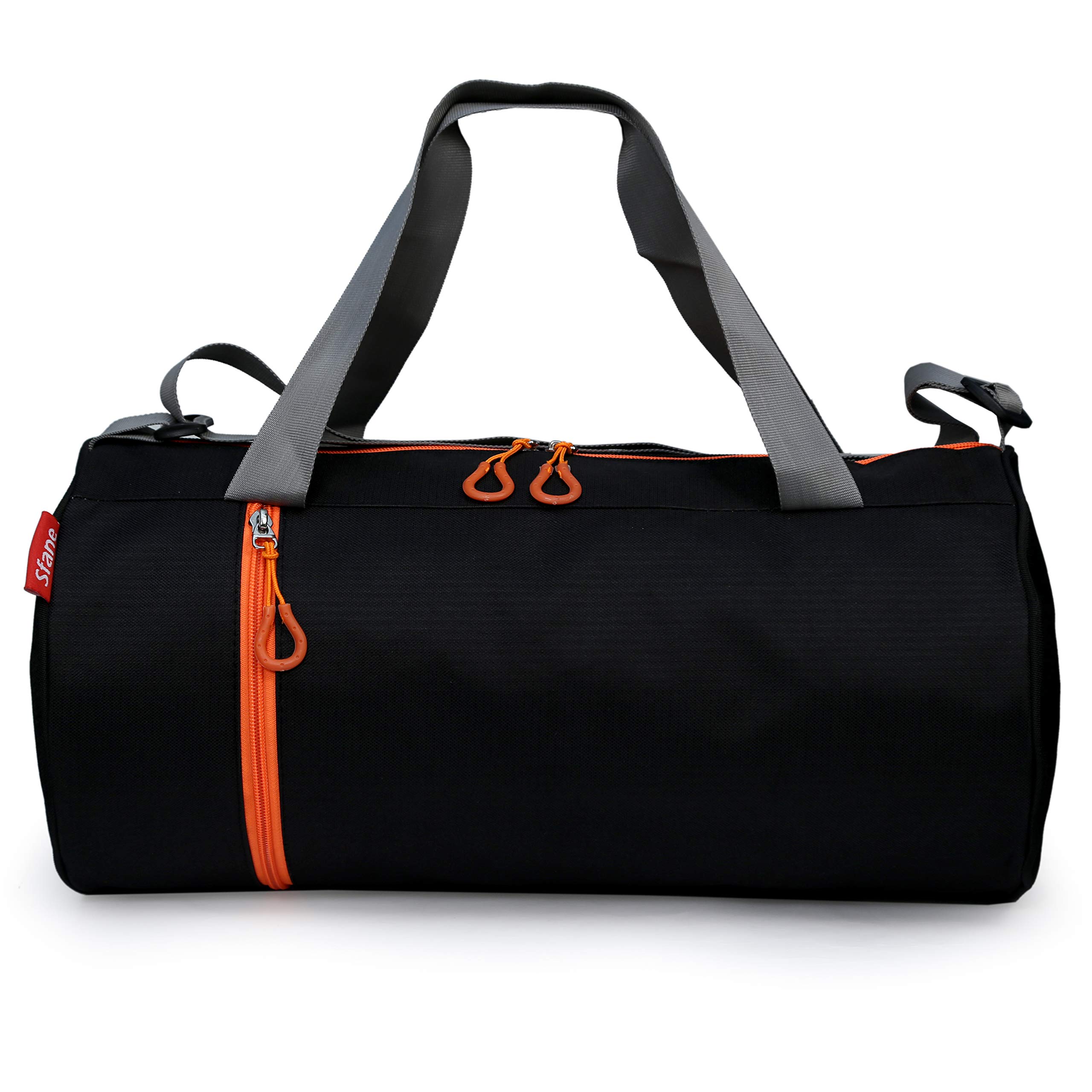Sfane Gym Bags for Men with Separate Shoe Compartment Sports Gym Bag for Women Duffle Bags for Gym, Duffel Bags Sports Bag - Orange & Black