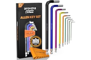 DIY Doctor Hex Key Set (9 Pieces) – Long Ball-End Allen Keys from 1.5mm to 10mm – Durable Hex Key Set