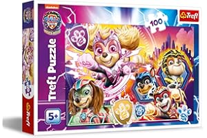 Trefl - PAW Patrol: The Mighty Movie, Poznaj Mighty Pups - Puzzle 100 Elementów - Kolorowe Puzzle z Bohaterami Bajki, Kreatywna Rozrywka, Zabawa dla Dzieci od 5 lat