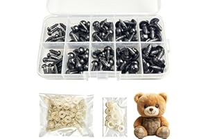HUOANPO ​​300PCS Safety Eyes for Crochet Toys, Eyes for Crochet Toys, Black, with Washers, for Use in Plush Crochets Craftwork for Toy Making, Perfect for Crochets Toy and DIY Craft Dolls​