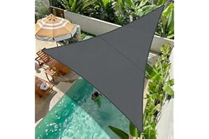 Cool Area Voile d'ombrage Triangle 4x4x4m Imperméable Toile Ombrage 95% UV Protection pour Patio Balcon Jardin Terrasse Extérieur-Antracite