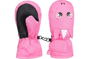 TONIFAY Winterhandschuhe Fäustlinge Kinder Handschuhe Skihandschuhe Schneehandschuhe für 1-9 Jahre Mädchen Jungen Winterhandschuhe PU Palme Wasserdicht Winddichte Warm Fleece Skifahren Snowboard Laufen