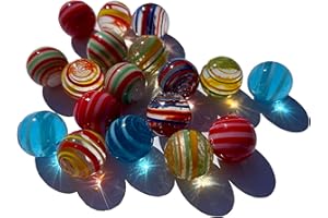 FAIRY TAIL & GLITZER FEE 18 bolas decorativas de cristal de 16 mm, hechas a mano, de colores surtidos