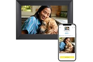 Aura Carver Cadre Photo numérique Intelligent 10,1 Pouces WiFi Cloud Cadre Photo numérique, Stockage illimité Gratuit, Envoyez des Photos de n'importe où - Gravel