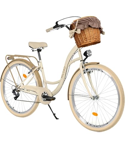 Damen Fahrrad 28 Zoll Damen City Bike  21-Gang Shimano, Licht, Korb,  Gepcktrger, Grau, Umit-Bike