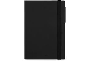Legami - Agenda Settimanale con Notebook, 12 Mesi Medium, Diario da Gennaio 2025 a Dicembre 2025, Chiusura con Elastico, Planner Mensile Gennaio 2026, Taschina, Rubrica, 12 x 18 cm, Black Diamond
