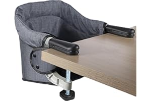 Toogel Siège de Table pour Bébé, Chaise Haute Portable Pilante avec Harnais de Sécurité, Chaise Enfant de Table avec Sac de Transport pour Maison et Voyage (Gris)