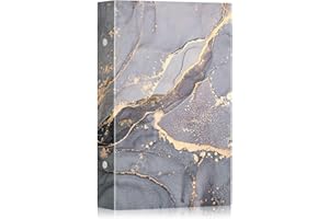 Lanpn Fotoalbum 10x15 cm 300 Taschen, Leder Hardcover Fotobuch für 300 Horizontale Bilder Graues Gold