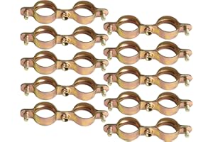 AERZETIX - C60419 - Juego de 10 abrazaderas soportes de fijación dobles Ø22mm - 1/2'' - montaje en pared de tubo cobre - sujeción de tornillo fontanería calefacción sanitario - en acero