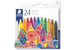 STAEDTLER - Noris 220 - Etui Carton 24 Craies À la Cire Assorties - Diam. 8 mm - 220 08 C24