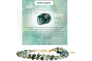 Farfume Beaded Bracelets for Women, Chakra Crystal 4mm Beads Gemstone Natural Stone Spiritual Womens Jewelry Gifts