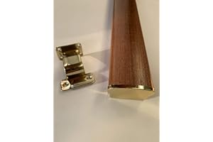 HOBBY LEGNO Kit corrimano art.89b Ayous tinta noce n° 1 da cm. 300 completo di 3 supporti e 2 finali ottone lucido. Made in Italy.