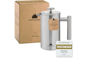 ‎GROENENBERG Groenenberg French Press I Hochwertige French Press Thermo mit Warmhalte-Funktion I Kaffeebereiter in verschiedenen Größen 300ml bis 1 Liter