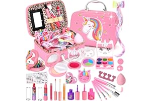 Aureyung Maquillage Enfant Fille, Coffret Maquillage Enfant, Palette Malette Maquillage Enfant, Jouet Enfant 3 4 5 6 7 8 9 10 11 12 Ans Jeu Fille, Cadeau Noël Anniversaire Fille 3-12 Ans
