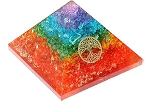 Crocon Seven Colors Piramide di orgone di Pietra di Cristallo Onice a Sette Colori bilanciamento dei Chakra Pietre curative piramidali per piramidi Reiki Regalo di Meditazione