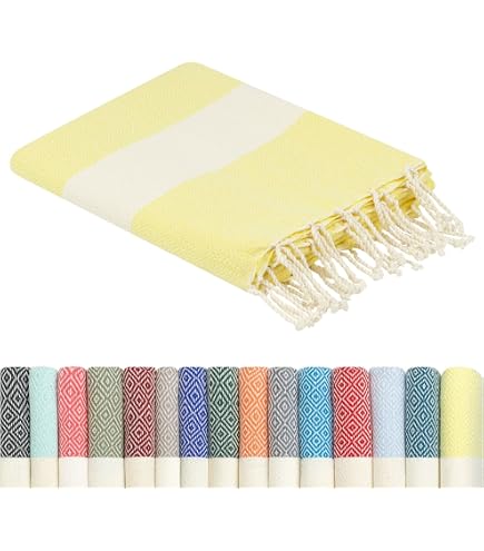 Amikado - Fouta Classique brodée (Bleu Turquoise) - 100% Coton 190gr - 200x100 cm - Drap de Plage XXL