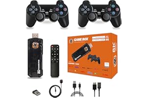 Console de Jeu Rétro sans Fil, Clé de Jeu Vidéo Plug and Play avec Double système Android TV + Système de Jeu, Jeu de clé de Nostalgie HDMI 8K, 14 émulateurs intégrés et Plus de 13000 Jeux