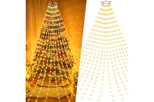 ESVYIT Luces Arbol Navidad Interior Exterior 400 LED 2,5m x 16, Luz Cadena Luces Arbol Navidad Exterior Iluminacion LED IP44 Impermeable, Christmas Tree Lights 8 Modos para Decoración Navideña Blanco Cálido