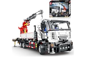 Reobrix Technic 22011 Kit de Construction de Camion télécommandé, 2328 pièces modèle de Voiture High-Tech, Grande dépanneuse multifonctionnelle, Blocs de Serrage compatibles avec Lego, Motorisé Truck