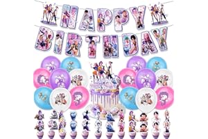 TIUAINTA Birthday Decorations Happy Birthday Banner Supplies Decorations Letter Balloons Pink Girls for School Classroom Decor Fan Meeting Birthday Parties Etc