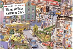 Göbel & Knorr Wimmelbilder Edition Kalender 2025: Großer Wandkalender mit 12 spannenden Wimmelbildern zum Entdecken. Göbel & Knorr Kalender mit Suchbildern für Groß und Klein.